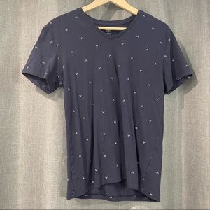 Navy Anchor V-Neck Shirt